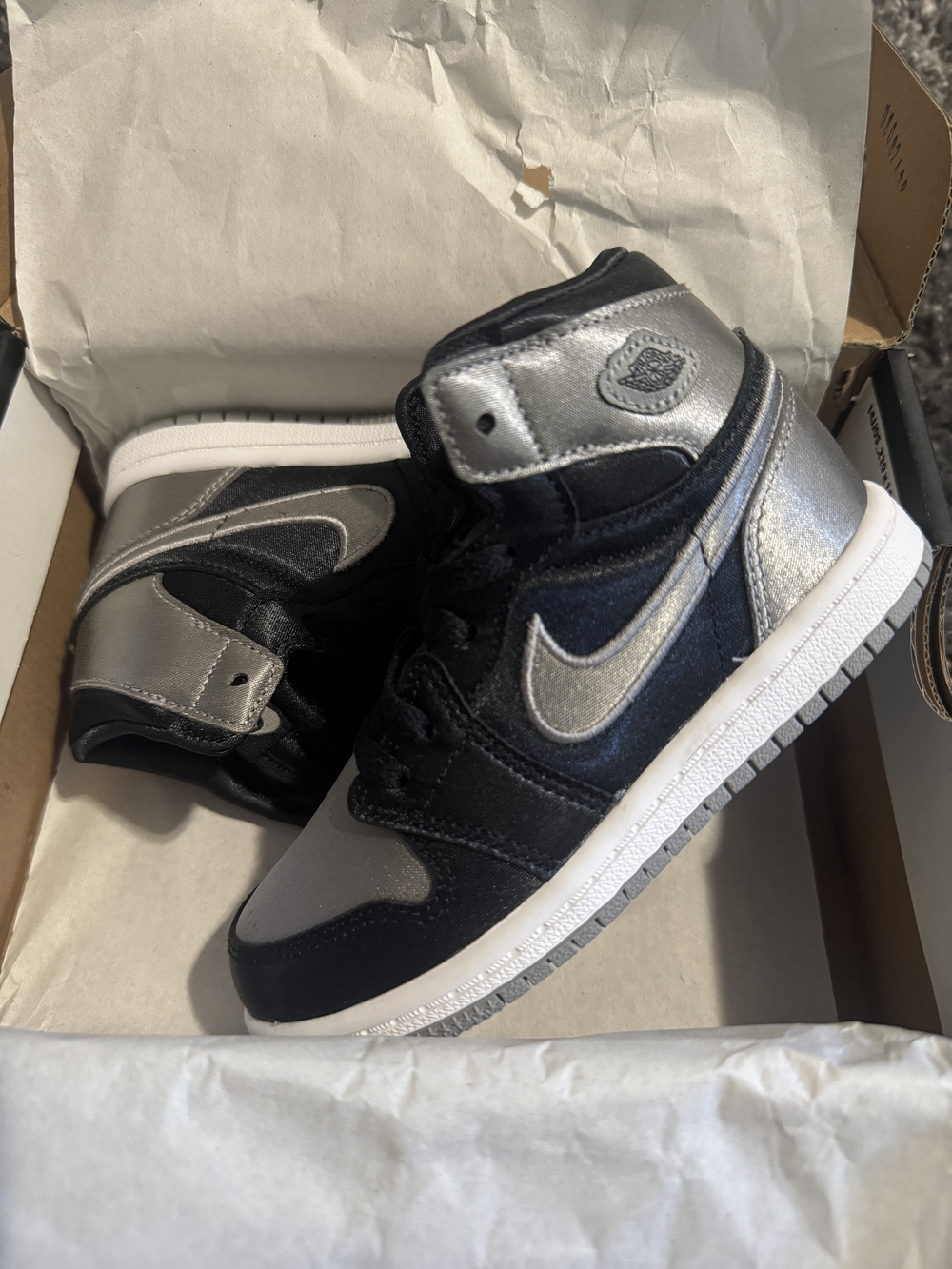 Nike Kids' High-Top Sneakers in Black & Silver